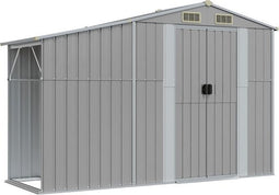 vidaXL - Tuinschuur - 277x93x179 - cm - gegalvaniseerd - staal - grijs