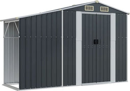 vidaXL - Tuinschuur - 277x93x179 - cm - gegalvaniseerd - staal - antracietkleur
