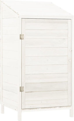 vidaXL - Tuinschuur - 55x52x112 - cm - massief - vurenhout - wit