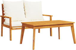 vidaXL - Tuinset - met - kussens - massief - acaciahout