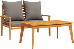 vidaXL - Tuinset - met - kussens - massief - acaciahout