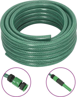 vidaXL - Tuinslang - met - koppelingsset - 0,5'' - 10 - m - PVC - groen