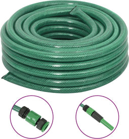 vidaXL - Tuinslang - met - koppelingsset - 0,75'' - 50 - m - PVC - groen