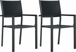 vidaXL - Tuinstoel - 2 - st - rattan-look - kunststof - zwart