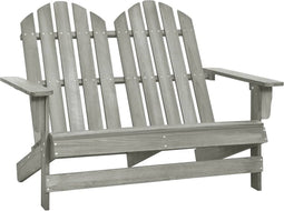 vidaXL - Tuinstoel - 2-zits - Adirondack - massief - vurenhout - grijs