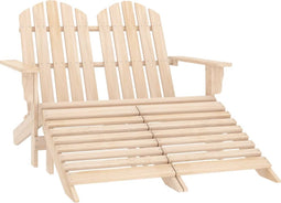 vidaXL - Tuinstoel - 2-zits - Adirondack - met - voetenbank - vurenhout