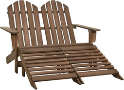 vidaXL - Tuinstoel - 2-zits - Adirondack - met - voetenbank - vurenhout - bruin