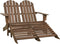 vidaXL - Tuinstoel - 2-zits - Adirondack - met - voetenbank - vurenhout - bruin