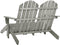 vidaXL - Tuinstoel - 2-zits - Adirondack - met - voetenbank - vurenhout - grijs