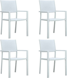 vidaXL - Tuinstoel - 4 - st - rattan-look - kunststof - wit