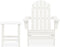 vidaXL - Tuinstoel - Adirondack - met - tafel - massief - vurenhout - wit