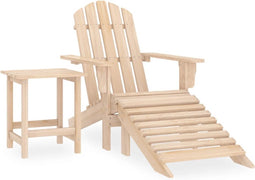 vidaXL - Tuinstoel - Adirondack - met - voetenbank - en - tafel - massief - vurenhout