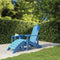 vidaXL - Tuinstoel - Adirondack - met - voetenbank - HDPE - aquablauw