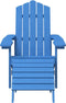 vidaXL - Tuinstoel - Adirondack - met - voetenbank - HDPE - aquablauw