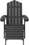 vidaXL - Tuinstoel - Adirondack - met - voetenbank - HDPE - antracietkleurig