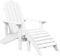 vidaXL - Tuinstoel - Adirondack - met - voetenbank - HDPE - wit