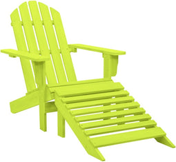 vidaXL - Tuinstoel - Adirondack - met - voetenbank - massief - vurenhout - groen
