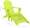 vidaXL - Tuinstoel - Adirondack - met - voetenbank - massief - vurenhout - groen
