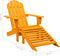 vidaXL - Tuinstoel - Adirondack - met - voetenbank - massief - vurenhout - oranje