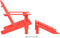 vidaXL - Tuinstoel - Adirondack - met - voetenbank - massief - vurenhout - rood