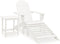 vidaXL - Tuinstoel - Adirondack - met - voetenbank - tafel - massief - vurenhout - wit