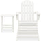 vidaXL - Tuinstoel - Adirondack - met - voetenbank - tafel - massief - vurenhout - wit