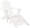 vidaXL - Tuinstoel - Adirondack - met - voetenbank - tafel - massief - vurenhout - wit