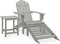 vidaXL - Tuinstoel - Adirondack - voetenbank - tafel - massief - vurenhout - grijs