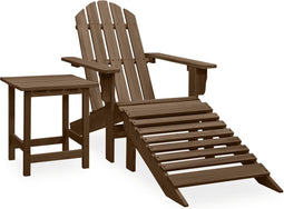 vidaXL - Tuinstoel - Adirondack - voetenbank - tafel - massief - vurenhout - bruin