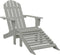 vidaXL - Tuinstoel - Adirondack - voetenbank - tafel - massief - vurenhout - grijs