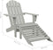 vidaXL - Tuinstoel - Adirondack - voetenbank - tafel - massief - vurenhout - grijs