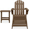 vidaXL - Tuinstoel - Adirondack - voetenbank - tafel - massief - vurenhout - bruin