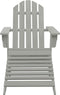 vidaXL - Tuinstoel - Adirondack - voetenbank - tafel - massief - vurenhout - grijs
