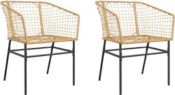 vidaXL - Tuinstoel - bruin - poly - rattan - 2 - st