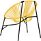 vidaXL - Tuinstoel - Egg - poly - rattan - zwart - en - geel
