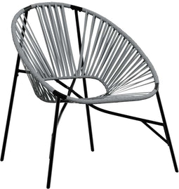 vidaXL - Tuinstoel - Egg - poly - rattan - zwart - en - lichtgrijs