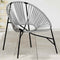 vidaXL - Tuinstoel - Egg - poly - rattan - zwart - en - lichtgrijs