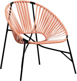 vidaXL - Tuinstoel - Egg - poly - rattan - zwart - en - oranje