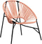 vidaXL - Tuinstoel - Egg - poly - rattan - zwart - en - oranje