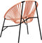vidaXL - Tuinstoel - Egg - poly - rattan - zwart - en - oranje