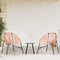 vidaXL - Tuinstoel - Egg - poly - rattan - zwart - en - oranje