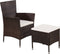 vidaXL - Tuinstoel - en - kruk - met - kussens - poly - rattan - bruin