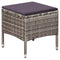 vidaXL - Tuinstoel - en - kruk - met - kussens - poly - rattan - grijs