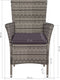 vidaXL - Tuinstoel - en - kruk - met - kussens - poly - rattan - grijs