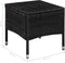 vidaXL - Tuinstoel - en - kruk - met - kussens - poly - rattan - zwart