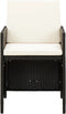 vidaXL - Tuinstoel- - en - voetenbankset - 4-delig - poly - rattan - zwart