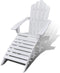 vidaXL - Tuinstoel - met - hocker - hout - wit