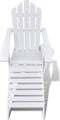 vidaXL - Tuinstoel - met - hocker - hout - wit