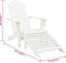 vidaXL - Tuinstoel - met - hocker - hout - wit