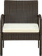 vidaXL - Tuinstoel - met - kussen - poly - rattan - bruin